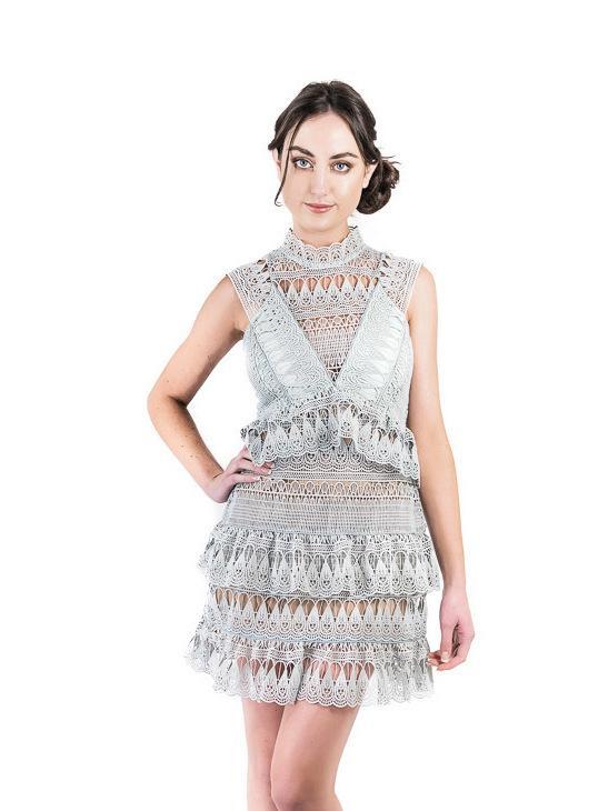 Self Portrait Guipure Mini Dress size 10 - Image 1