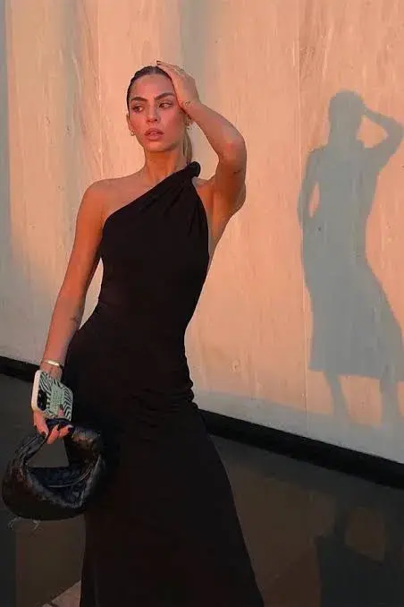 Misha Dune Dress Black Size 6 for rent on The Volte - main image