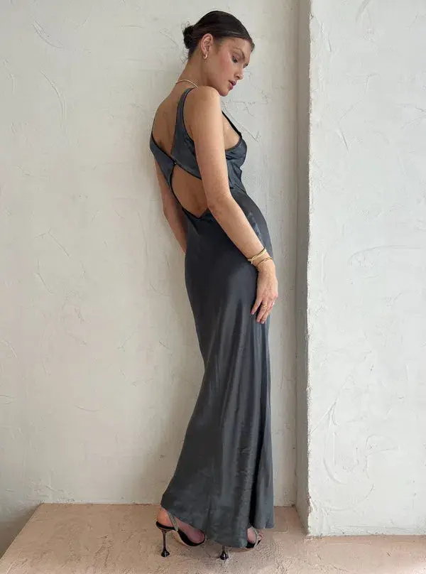 Bec & Bridge Celestial Keyhole Maxi Dress In Gun Metal/Black Size 10 - Image 2