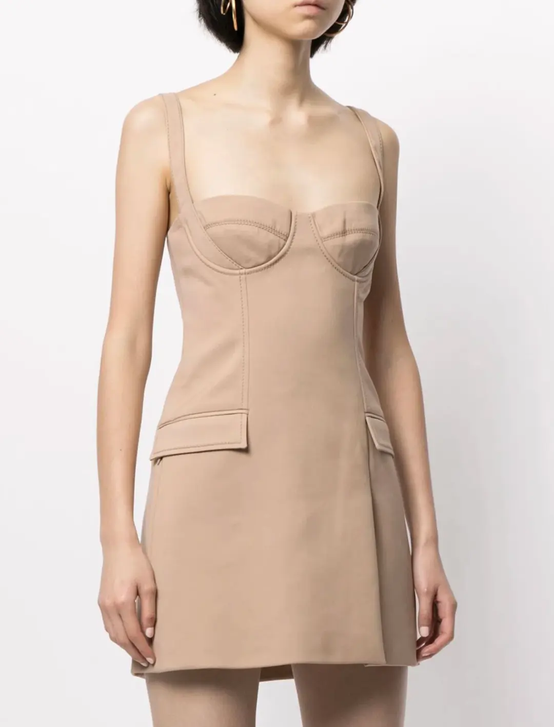 Dion Lee Bustier Sweetheart Mini Dress Nude Size 8 for rent on The Volte - main image