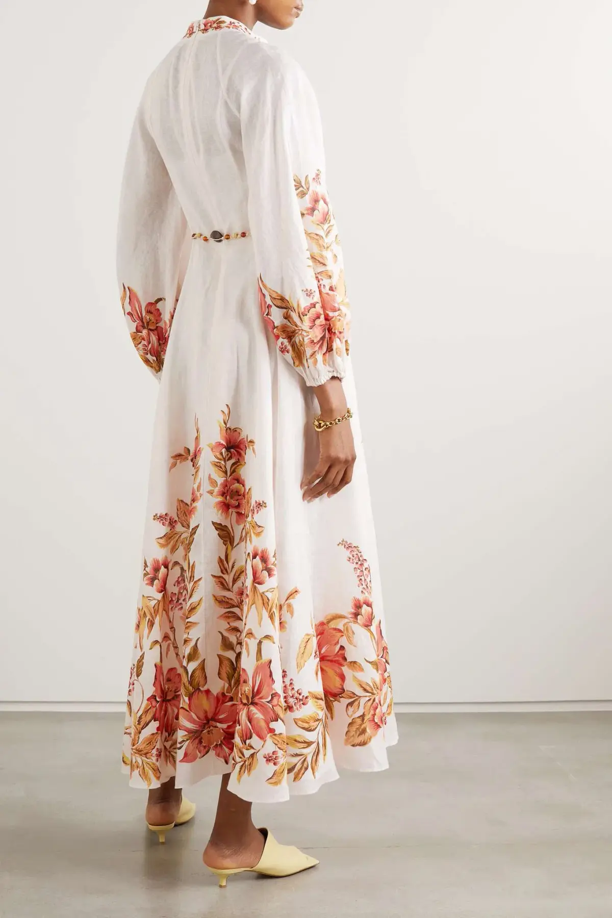 Zimmermann The Vacay Billow Long Dress in Peach Floral Size 4/Au 16  - Image 9