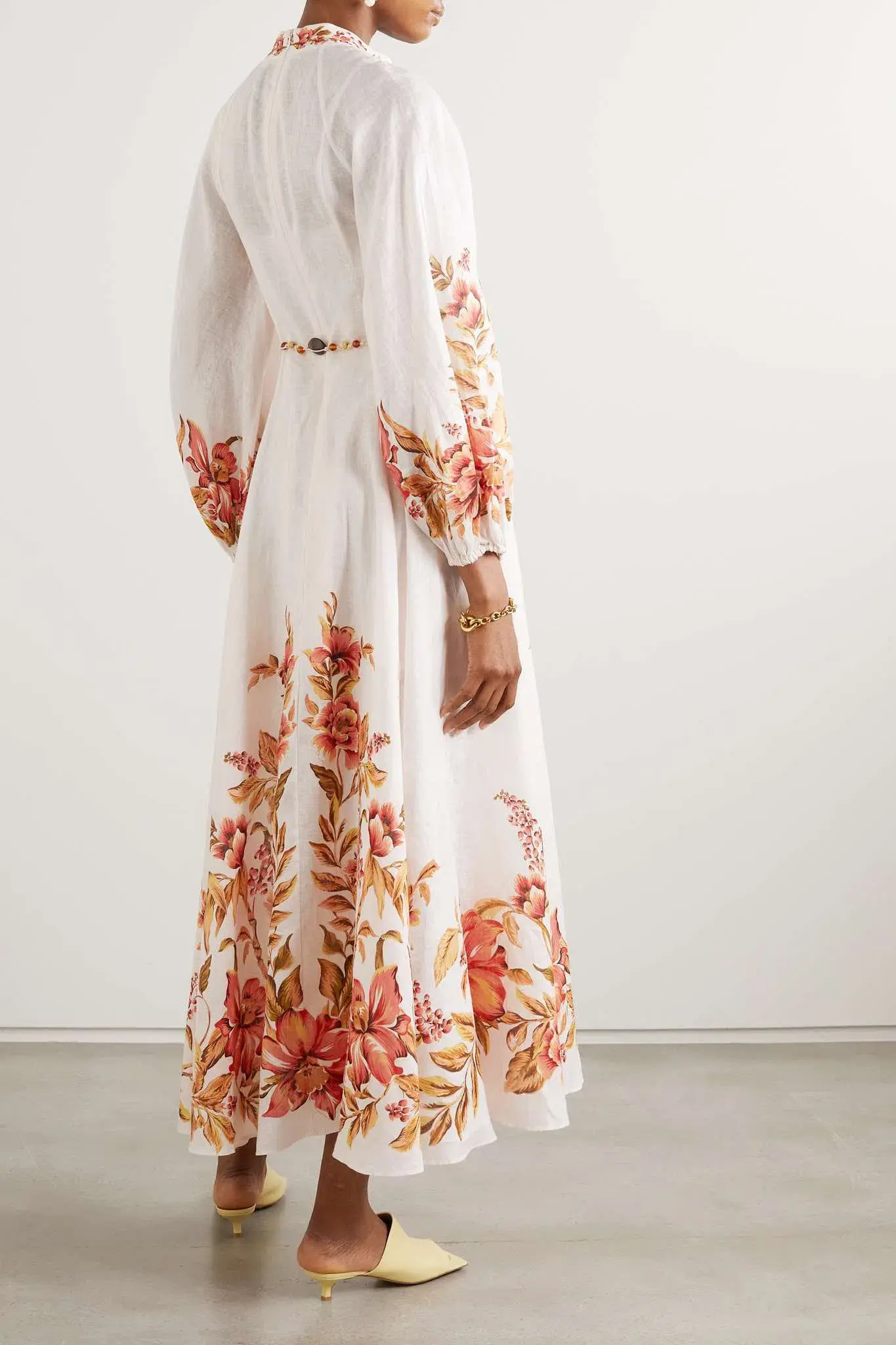 Zimmermann The Vacay Billow Long Dress in Peach Floral Size 4/Au 16  - Image 9