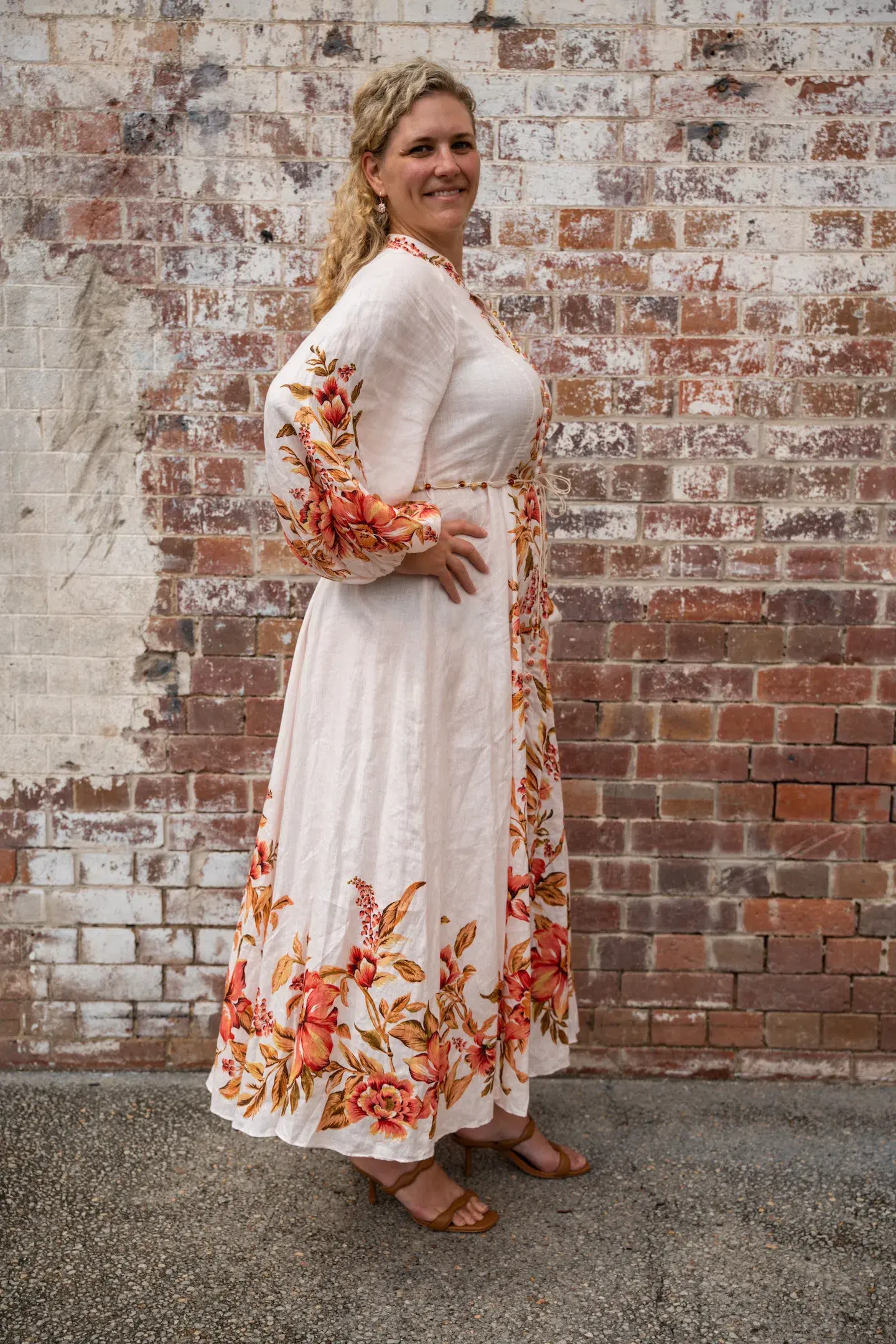 Zimmermann The Vacay Billow Long Dress in Peach Floral Size 4/Au 16  - Image 3