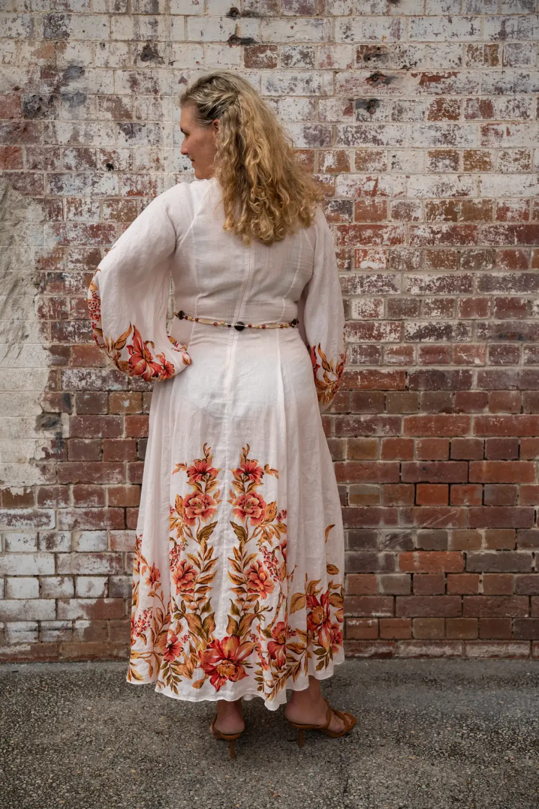 Zimmermann The Vacay Billow Long Dress in Peach Floral Size 4/Au 16  for rent on The Volte - main image