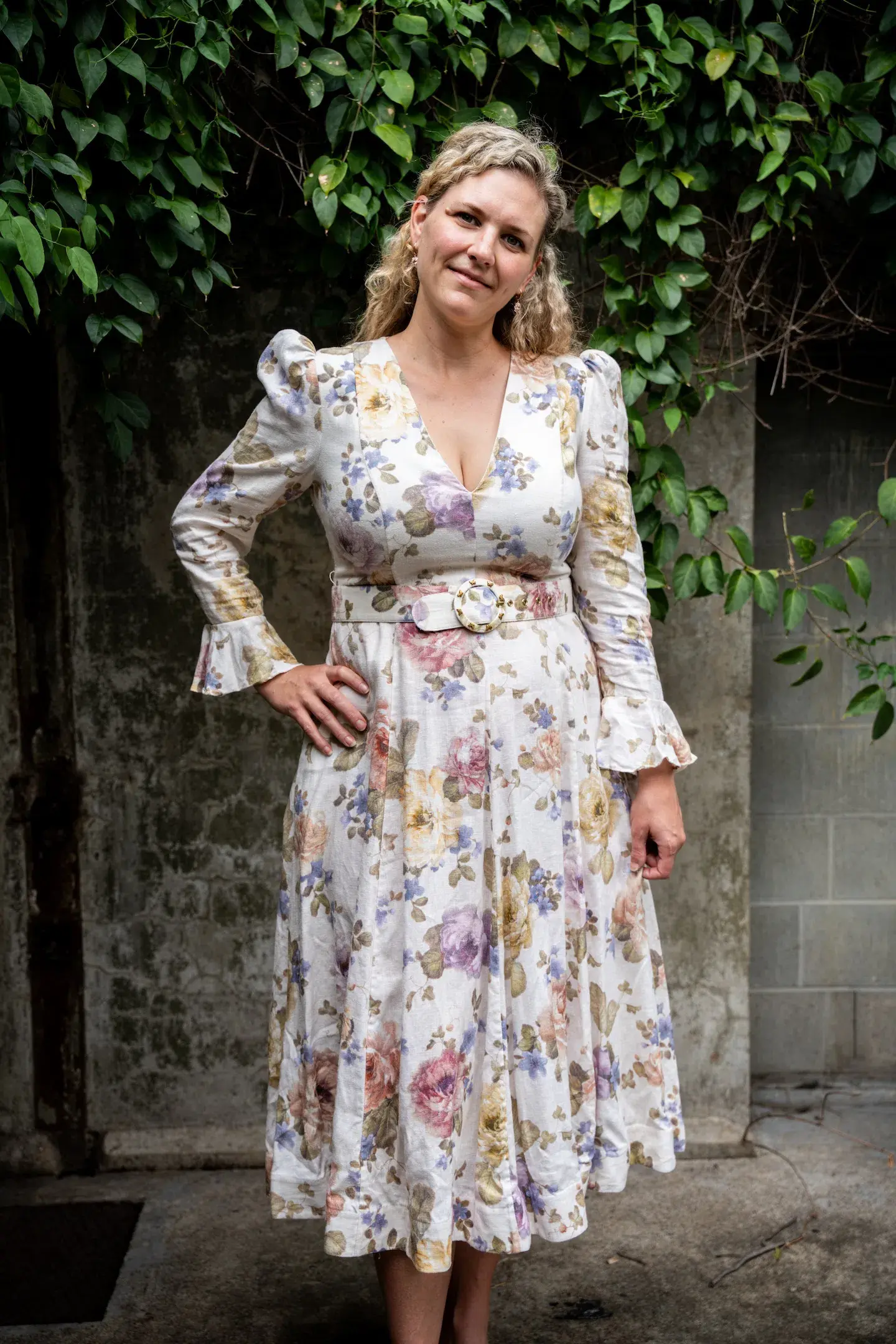 Zimmermann The Luminosity Midi Dress in Multi Floral Cream Size 16  - Image 2