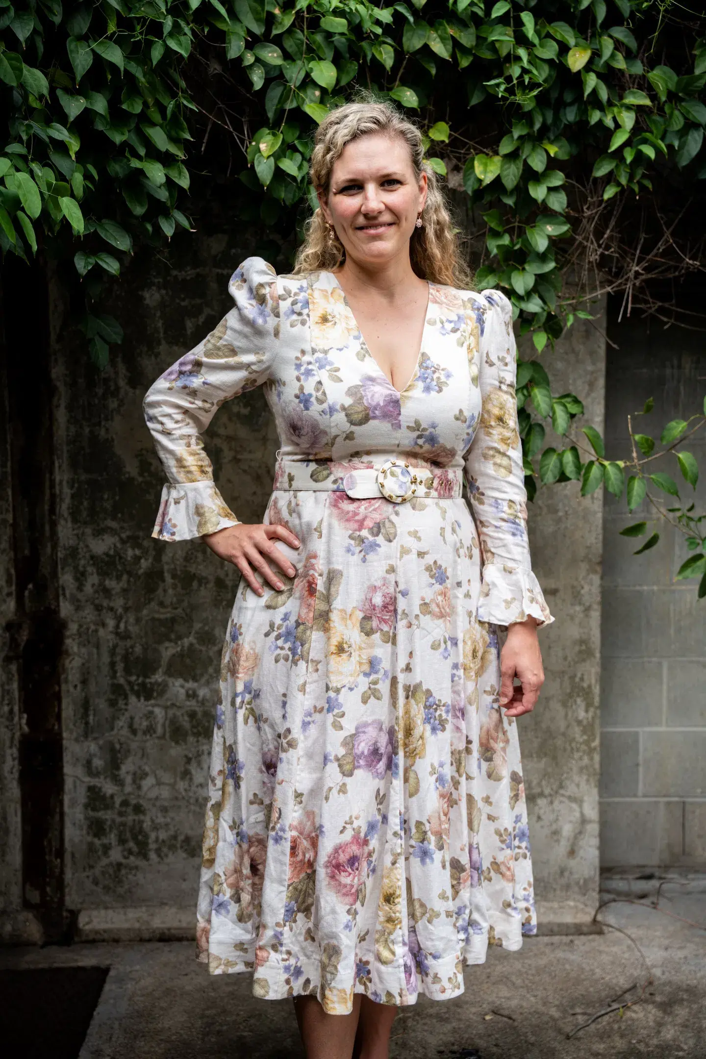 Zimmermann The Luminosity Midi Dress in Multi Floral Cream Size 16  - Image 1
