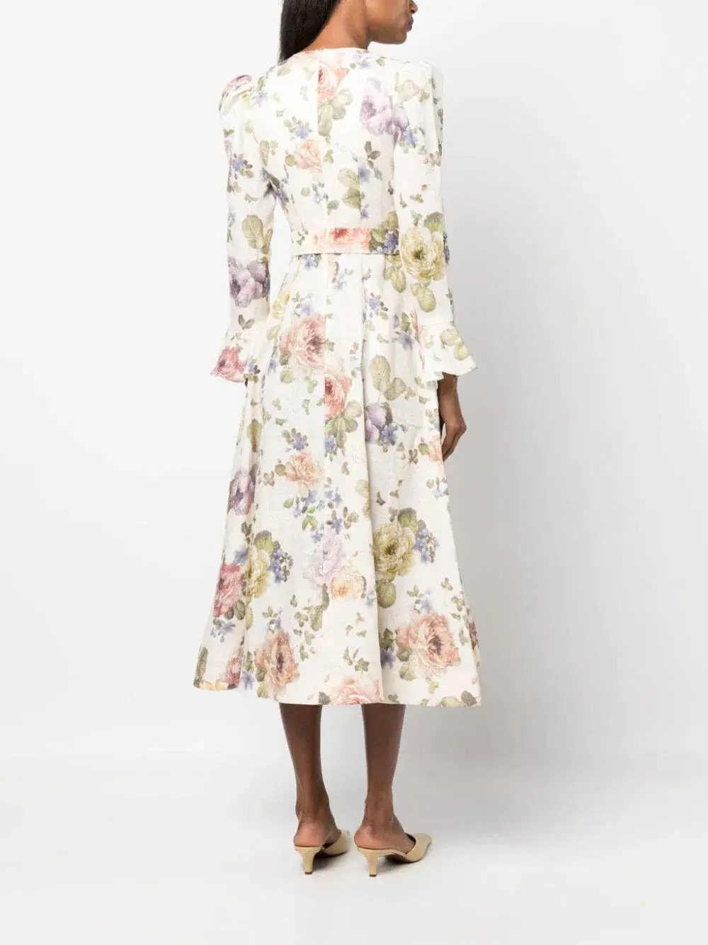 Zimmermann The Luminosity Midi Dress in Multi Floral Cream Size 16  - Image 7