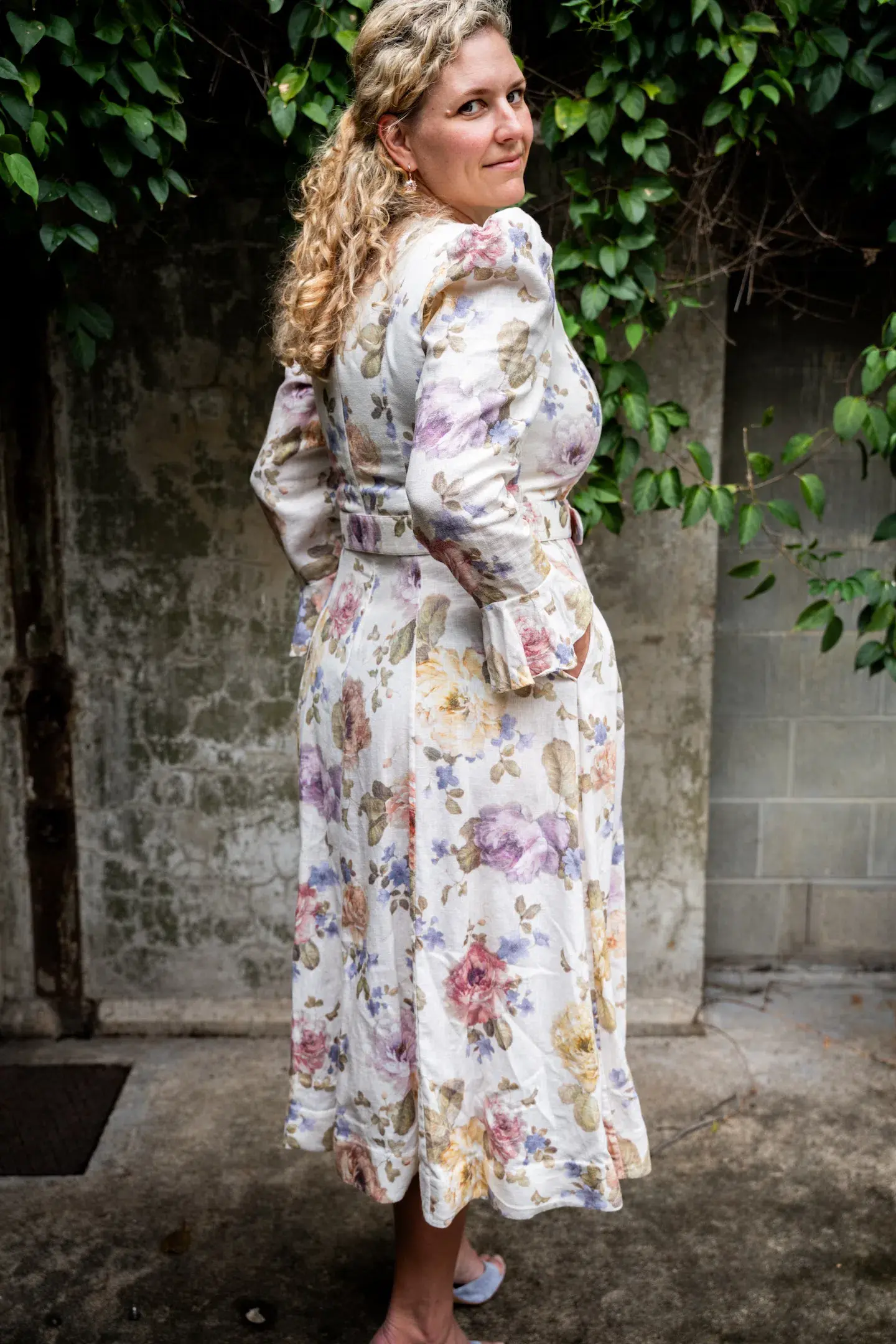 Zimmermann The Luminosity Midi Dress in Multi Floral Cream Size 16  - Image 3