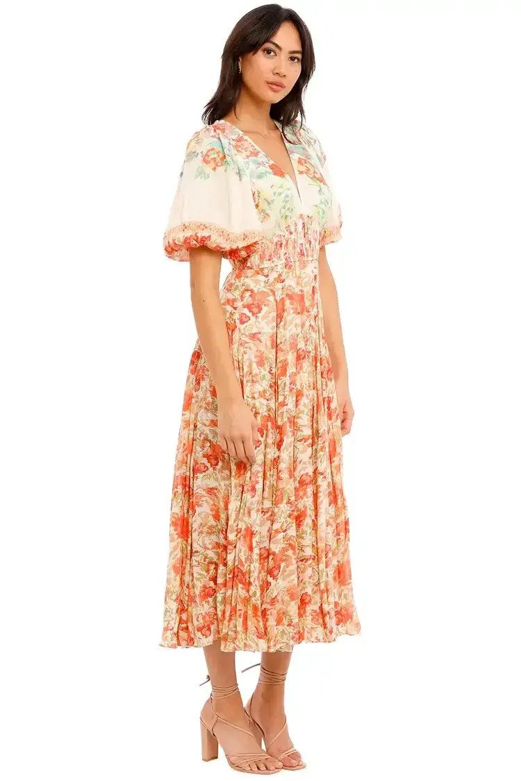 Hemant & Nandita Nova Midi Dress in Floral Size 8 - Image 2