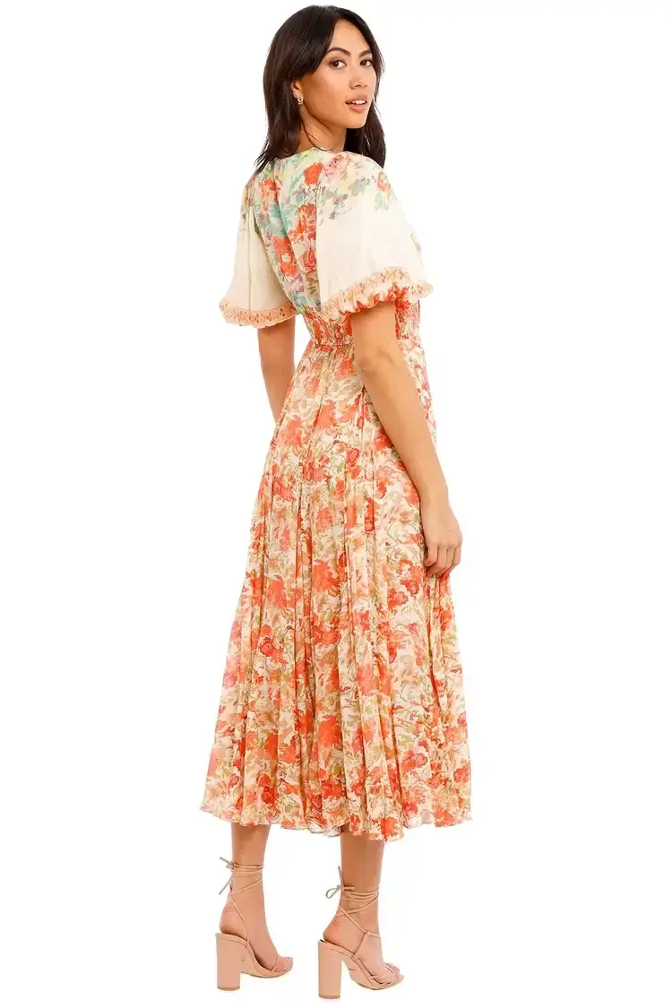 Hemant & Nandita Nova Midi Dress in Floral Size 8 - Image 3