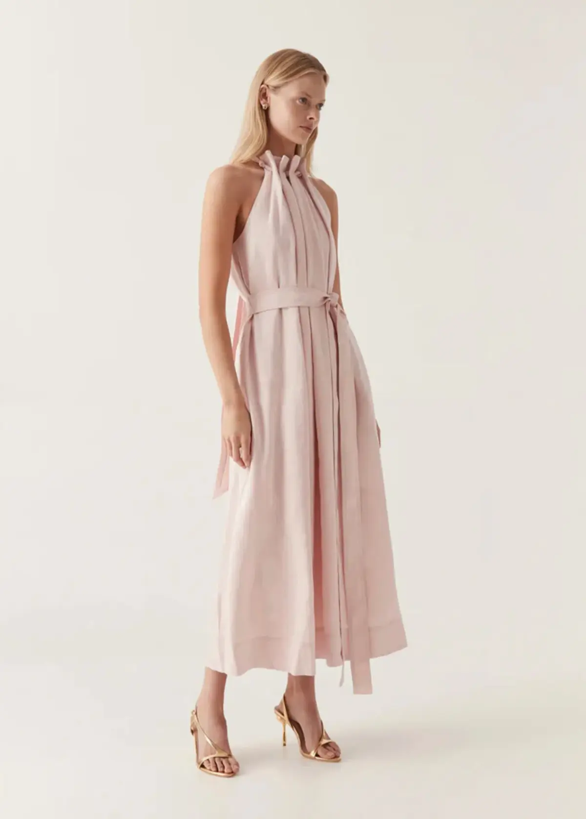 Aje Mariel Trapeze Midi Dress in Soft Pink Size 6 - Image 2