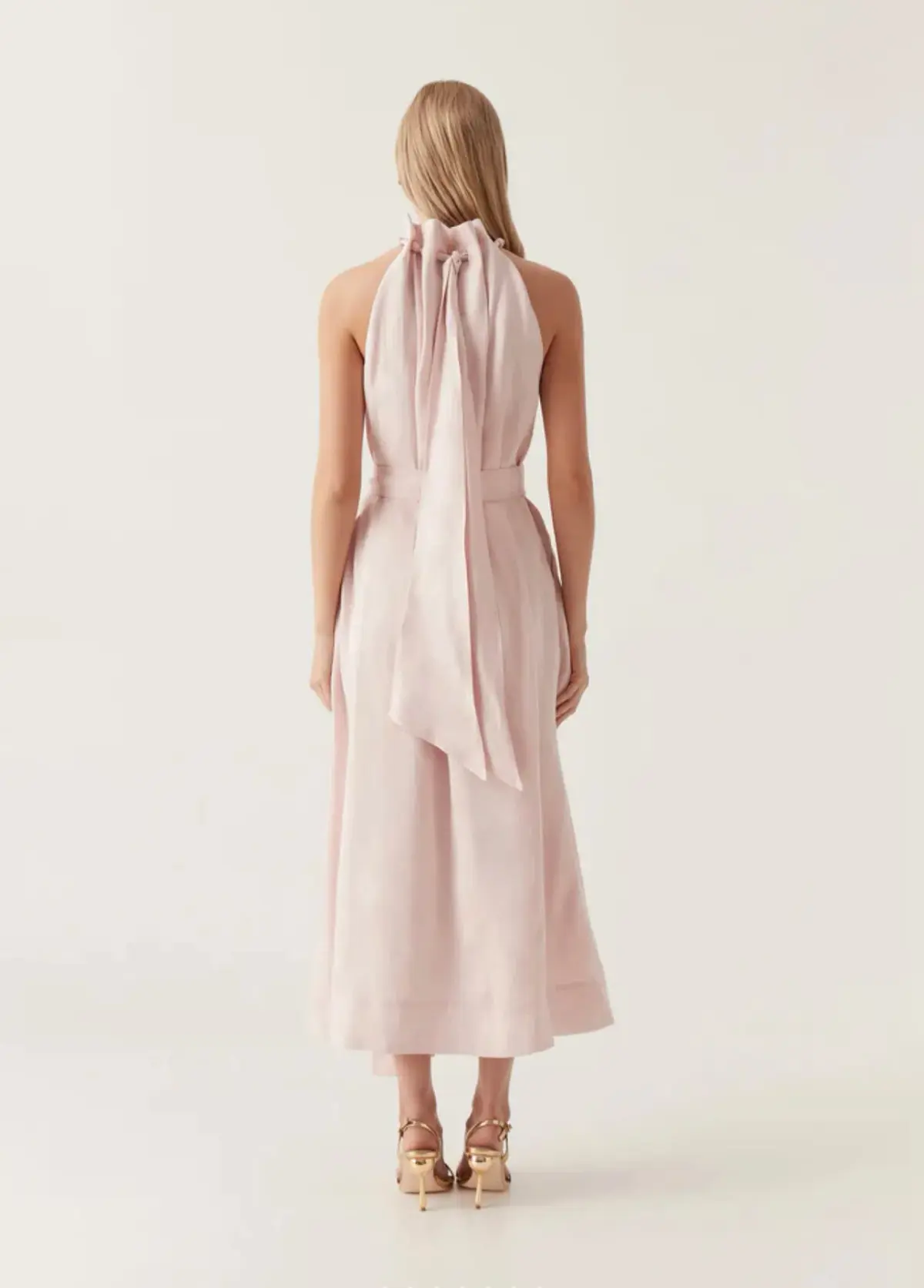 Aje Mariel Trapeze Midi Dress in Soft Pink Size 6 - Image 3