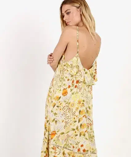 Spell & the Gypsy Sayulita Frill Maxi Dress Sunflower Print Size 12