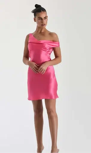 Natalie Rolt Monika Mini Dress Neon Pink Size 1 / AU 8