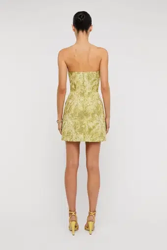Scanlan Theodore Tinsel Linen Mini Dress Lime Size 10