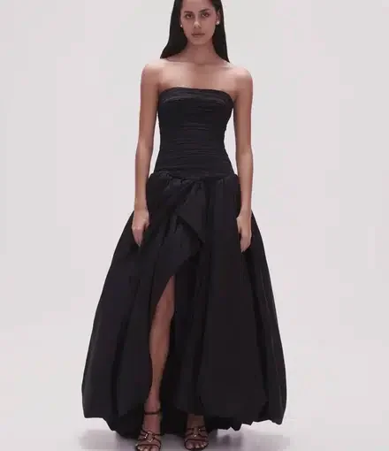 Aje Violetta Bubble Hem Maxi Dress Black Size 6