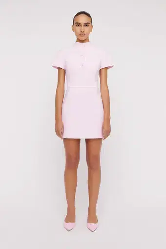 Scanlan Theodore Italian Milano Button Dress in Pink Size XS / AU 6