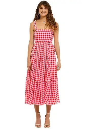 SWF Boutique Apron Maxi Dress in Gingham Floss Size S/ AU 8