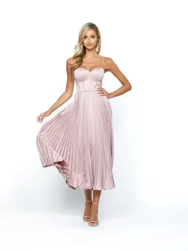 Bariano Chloe Midi Dress Pink Size 14