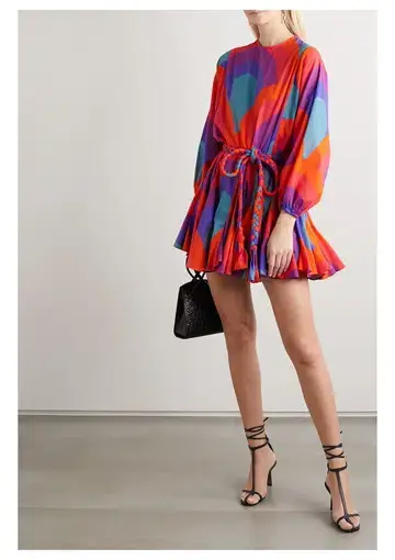 Rhode Ella Retro Rainbow Mini Dress Multi Size S / AU 8