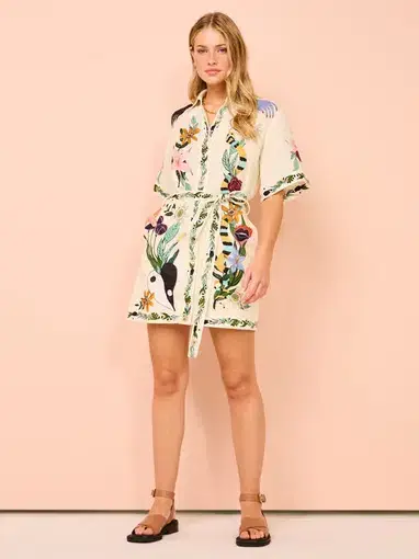 Alemais Meagan Mini Dress Multi Print Size 16