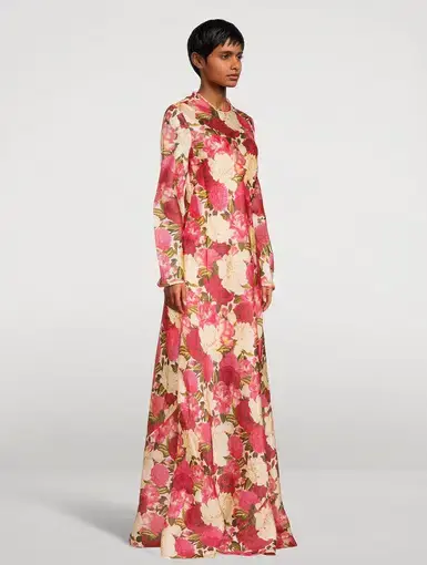 Zimmermann Wonderland Silk Bias Dress In Floral Print  Size 0/Au 8 