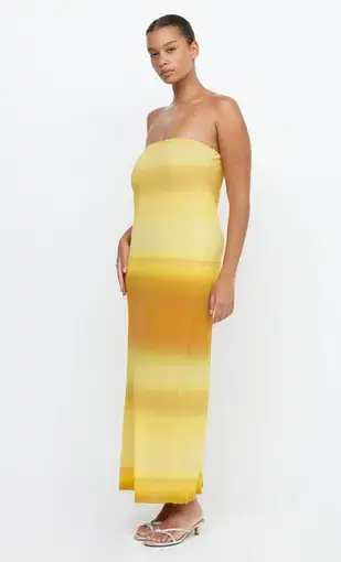 Bec & Bridge Amara Strapless  Dress Yellow Size 6