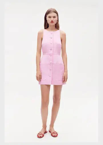 Oroton Detailed Shift Dress Rose Pink Size AU 8