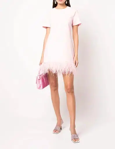 Likely Marullo Feather-Trim Dress Rose Pink Size AU 8