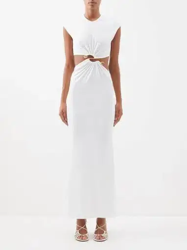 Christopher Esber Quartz White Dress Size AU 6