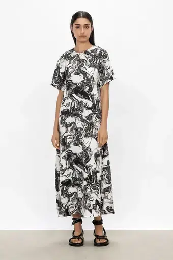 Veronika Maine Marble Midi Dress Print Size 16