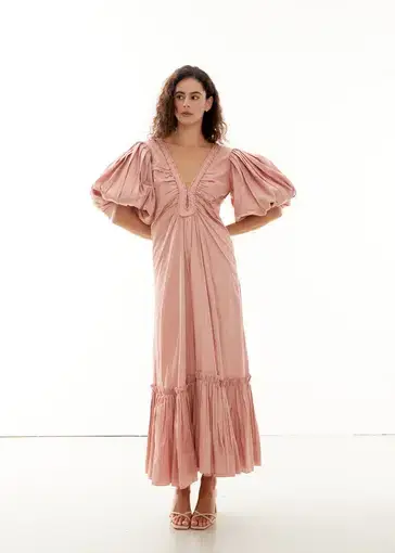 ROOH Collective Tiana Midi Dress Blush Size 10 