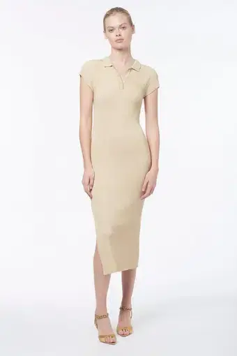 Manning Cartell MVP Knit Polo Midi Dress Beige Size XXS / AU 4