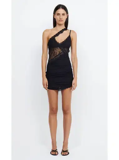 Bec & BridgeRia Asym Mini Dress Black Size AU 6 
