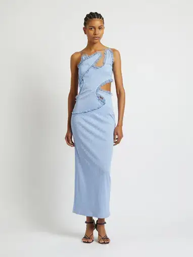 Christopher Esber Carina Interlinked Dress in Cornflower Size 6