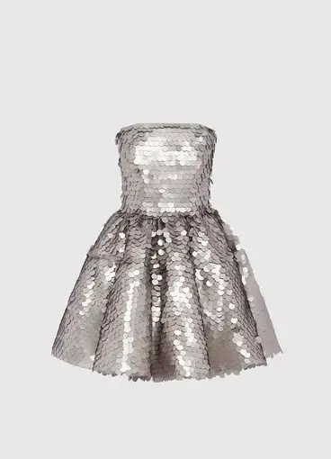 Leo Lin Skye Sequin Bustier Mini Dress Metallic Size 8