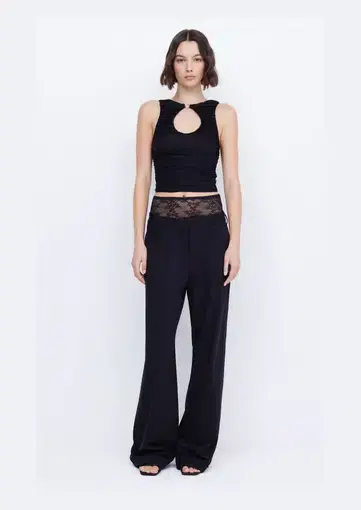 Bec & Bridge Jewel Slouched Pant In Black Size AU 8