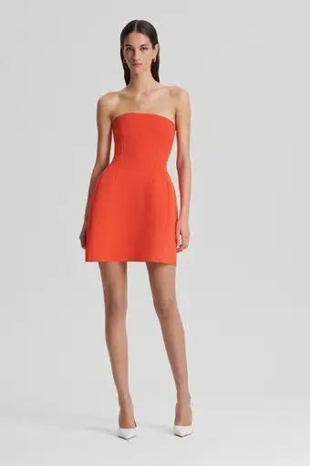 Scanlan Theodore Crepe Knit Peplum Dress Orange Size L / AU 12
