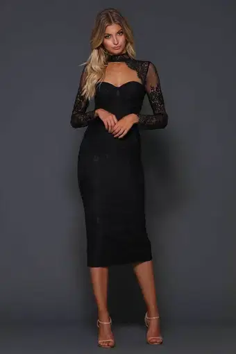  Elle Zeitoune Genevieve Lace Dress Black Size 6