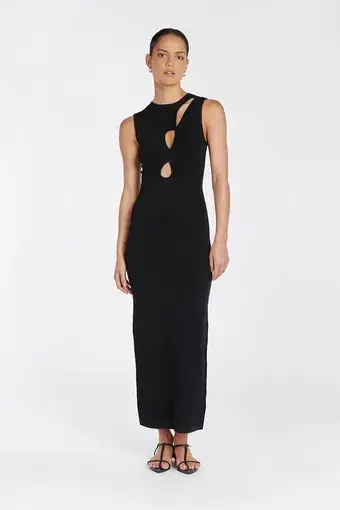 Dissh Monique Knit Midi Dress Black Size 10