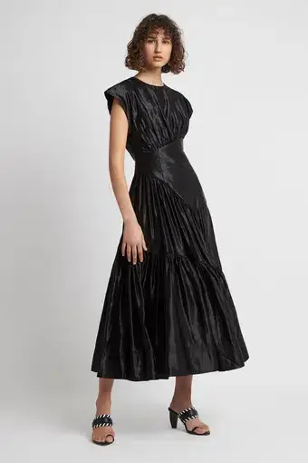 Aje Serendipity Reflection Midi Dress Black Size 10
