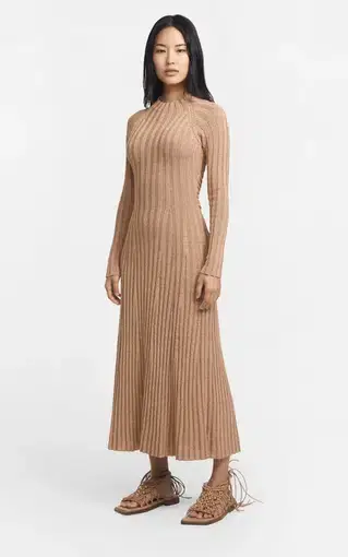 Dion Lee Knit Midi Dress Beige Size M / AU 10