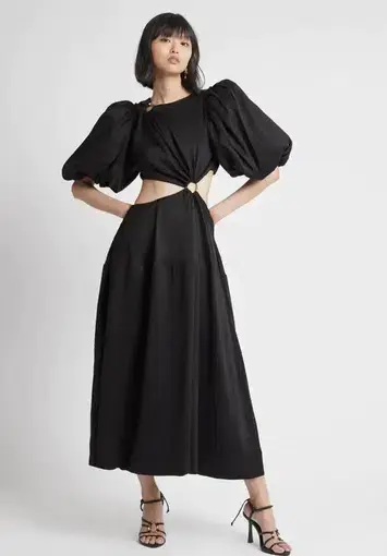 Aje Vanades Cut Out Dress Black Size 10