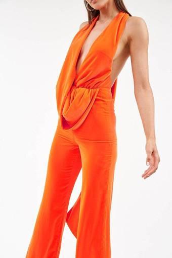 Area NYC Draped Cowl Neck Jumpsuit