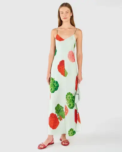 Oroton Posie Slip Dress Garden Floral Print Size 8 