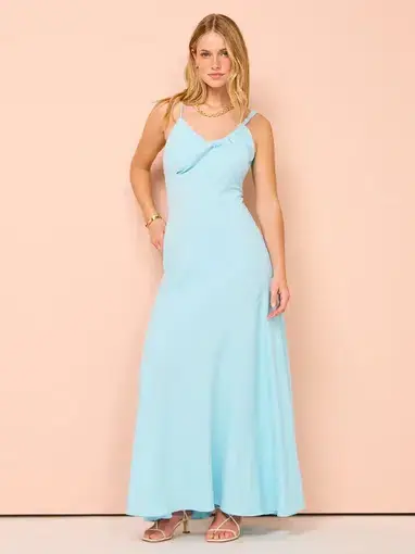 One Fell Swoop Fraya Maxi Dress in Dove Blue Size 8