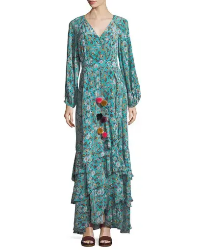 Figue Frederica Silk Wrap Maxi Dress Size 8