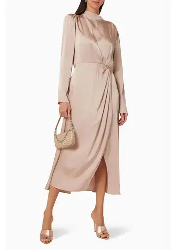 Anine Bing Kim Silk Dress Beige Size S / AU 8