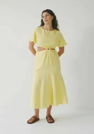 Jillian Boustred Link Dress Yellow Size AU 12