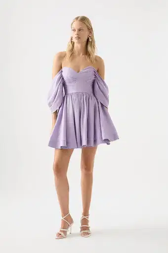Aje Zorina Sweetheart Mini Dress Lilac Size 14